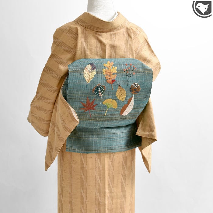 名古屋帯]西陣織 刺繍 錦秋の香 九寸帯 正絹 日本製(商品番号:21644