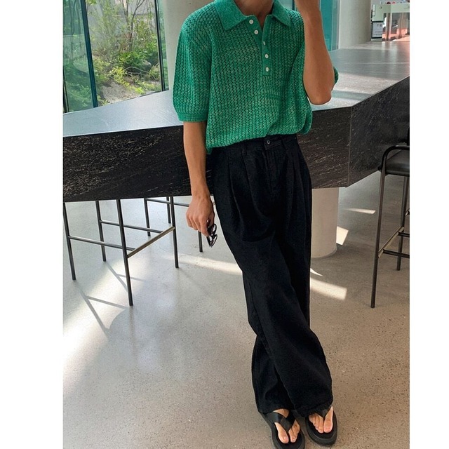 Vintage-Inspired Open-Knit Top＊MS-21