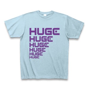 MR.HUGE LINE HUGE ROGO（ライン HUGE ロゴ）PRINTED Tシャツ　ライトブルー×パープル