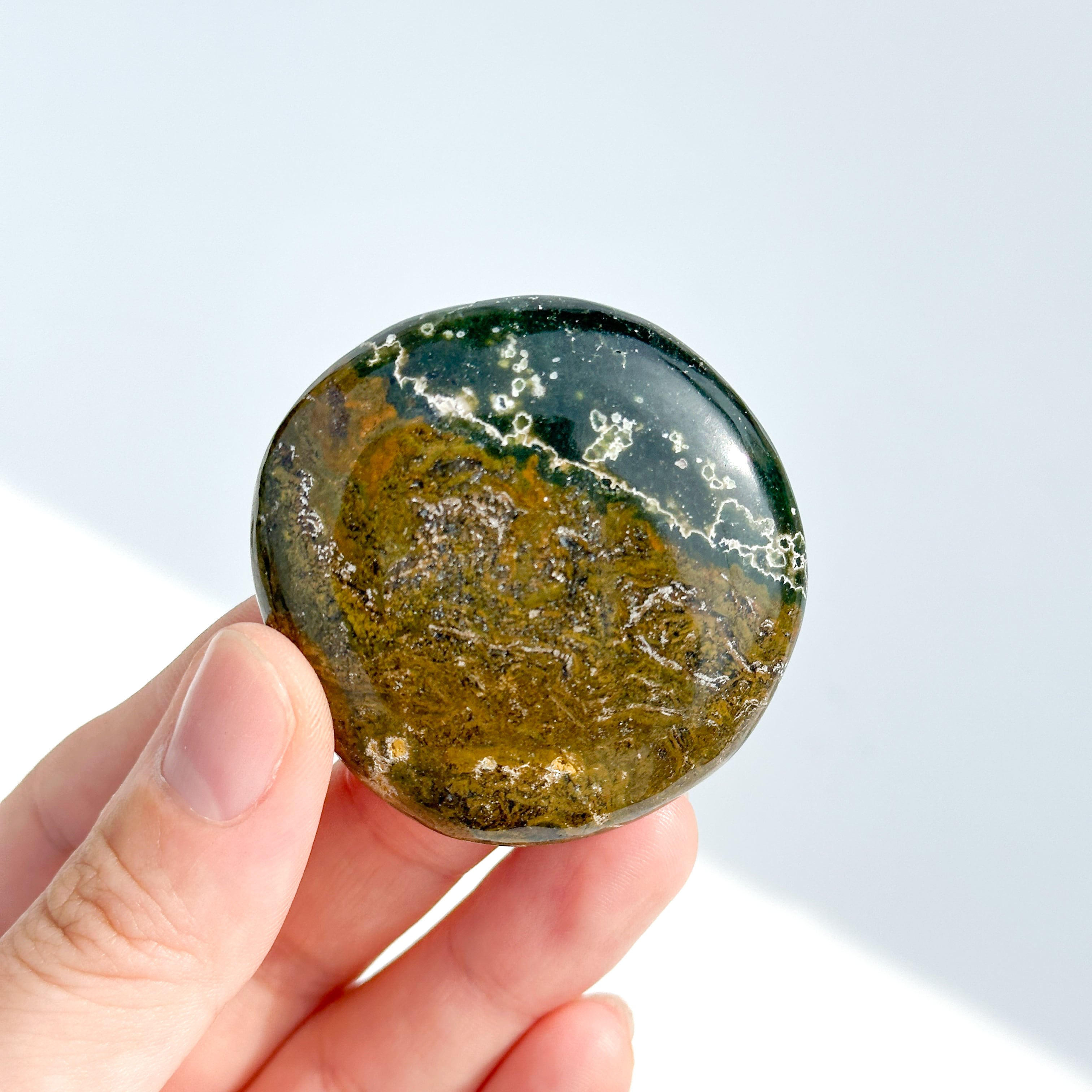 オーシャンジャスパー パームストーン62◇ Ocean Jasper ◇天然石