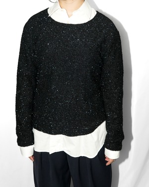 Vintage crew neck lamé knit