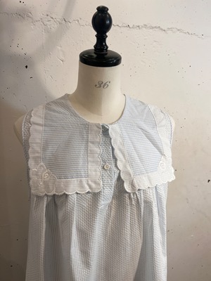 light blue strip seersucker dress