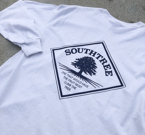 SOUTHTREE / SOUTH LAND L/S TEE / WHITE/NAVY