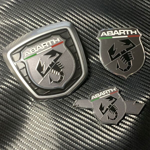 ガンメタリック】アバルトエンブレムカスタムステッカー ABARTH500/595