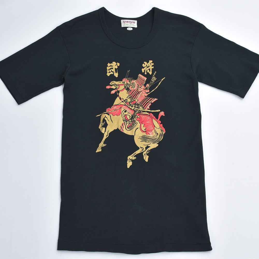 90s 日本製 ICHI BAN サムライ 武将 侍 騎馬 デザイン 和柄 プリントT