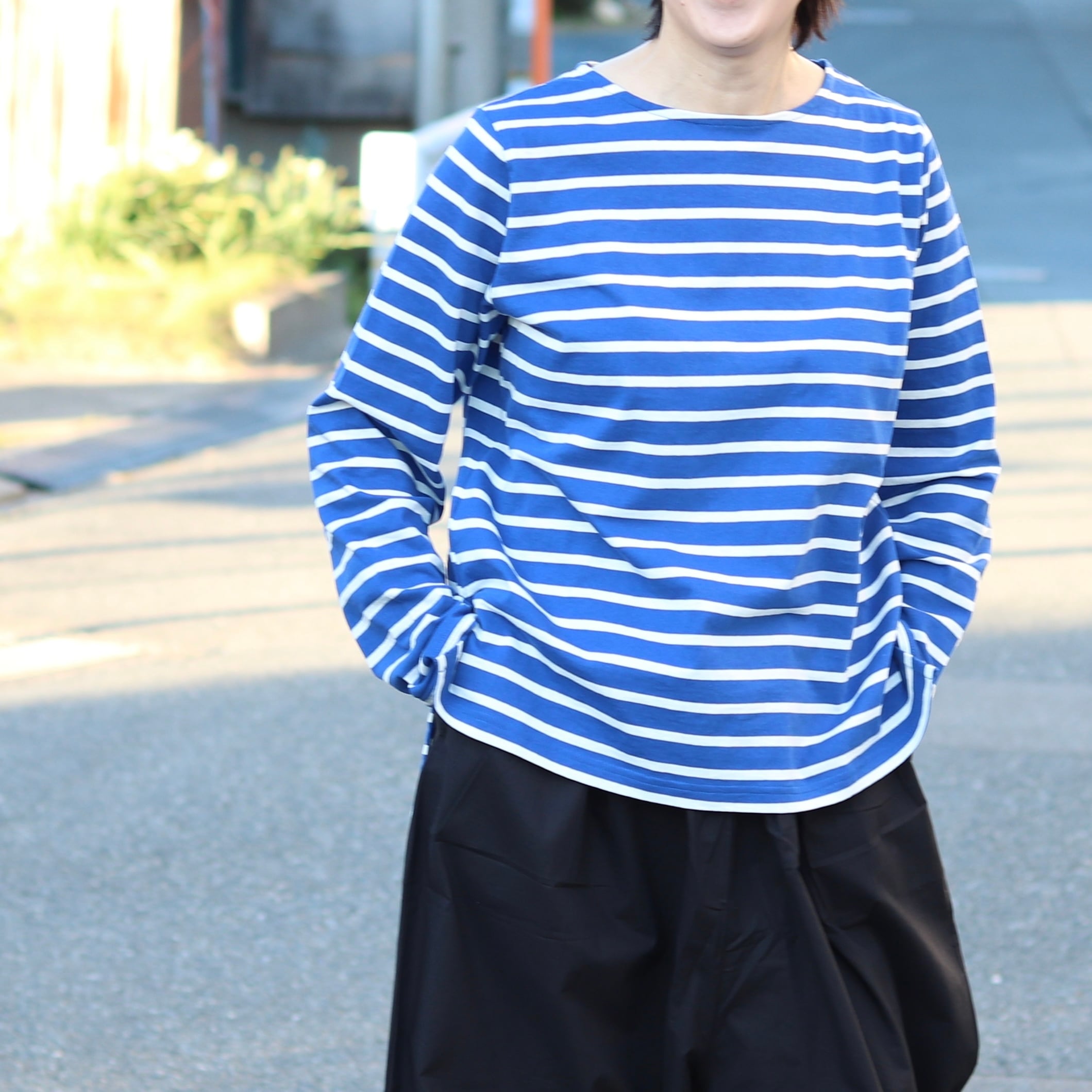 コットン ボートネック ボーダーカットソー | Zakka so-la