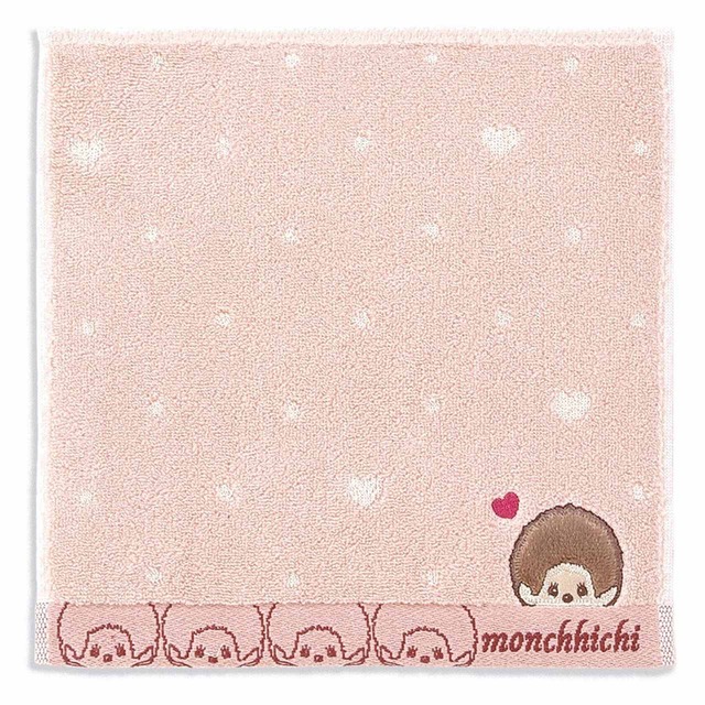 モンチッチタオルハンカチ/ドットハートP(5603176)