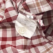 Papas パパス チェック 長袖シャツ L/レッド系 メンズ