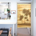 【受注生産】 のれん  ヤシの見える島  幅85ｘ丈150cm