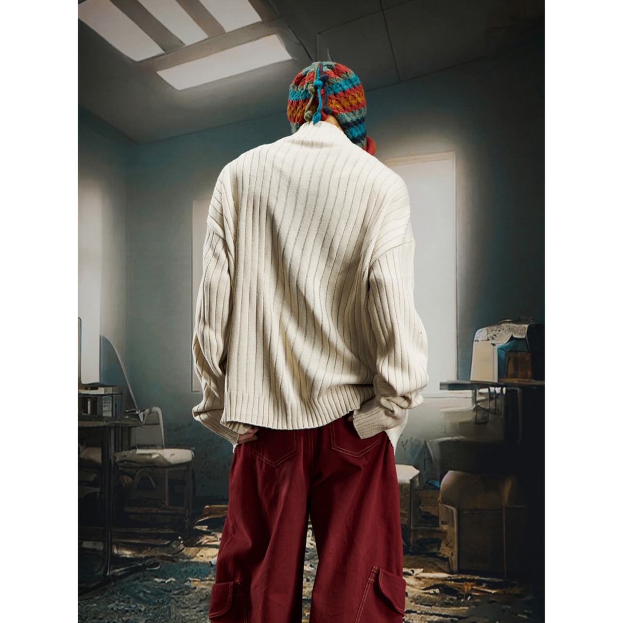 ストリート りんごプリントセーター T1956