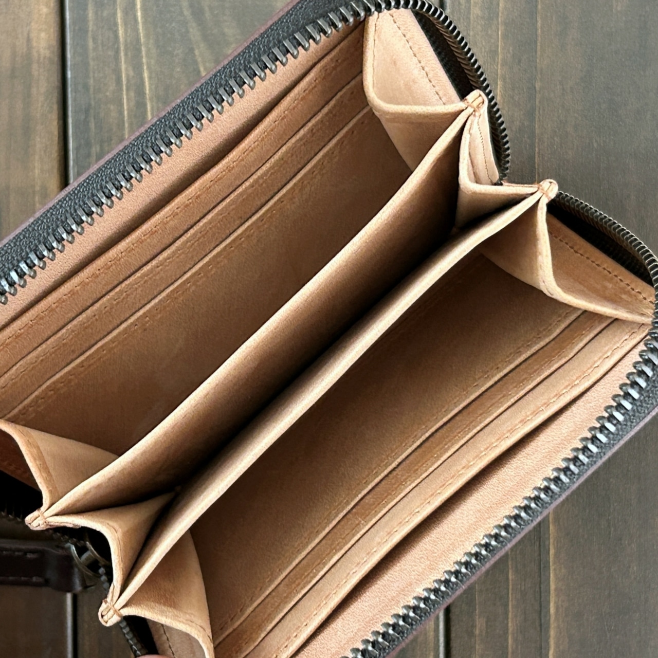 HORWEEN シェルコードバン ミドルウォレット バーガンディ