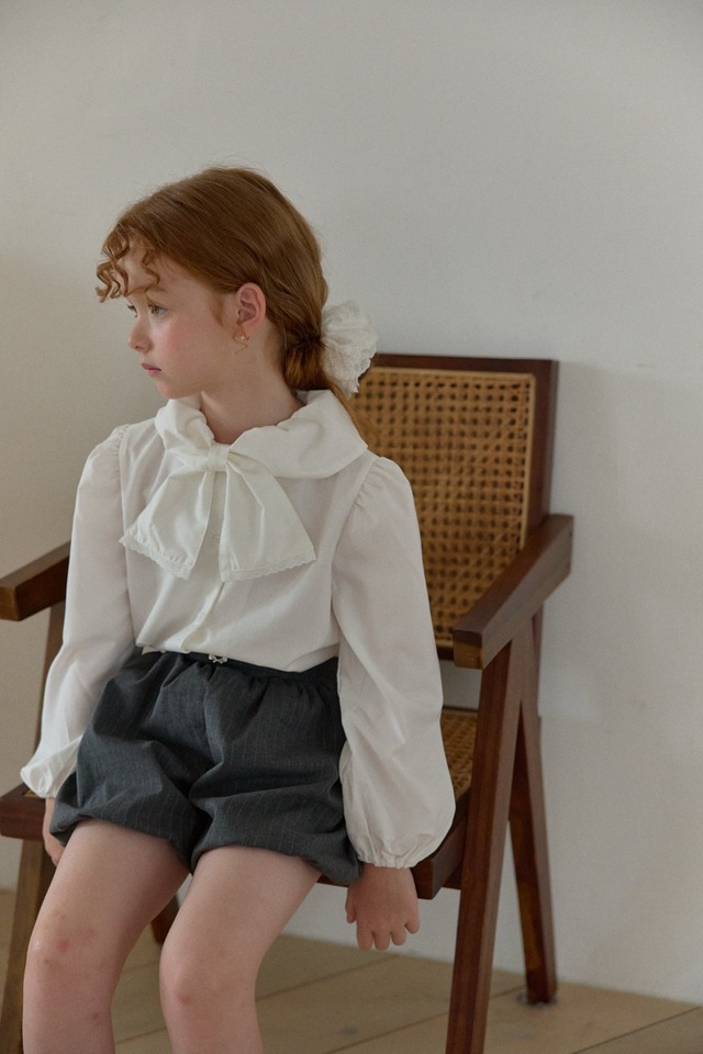 S(90) size［即納］tie blouse 25autumn / berry berry 타이블라우스