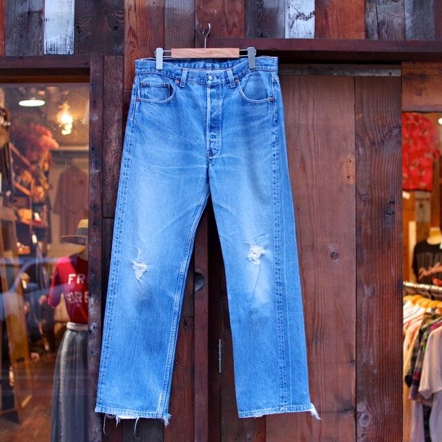 1990s Levi's 501 Damaged Denim Pants Made in USA / 90年代