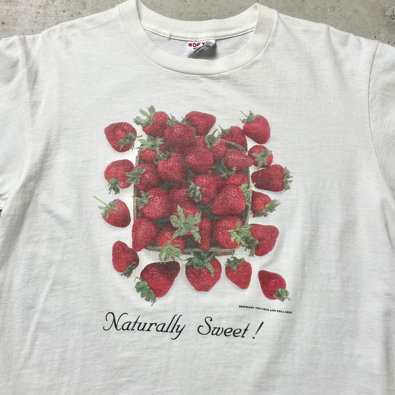 90年代 USA製 Naturally Sweet アートプリントTシャツ いちご メンズL 