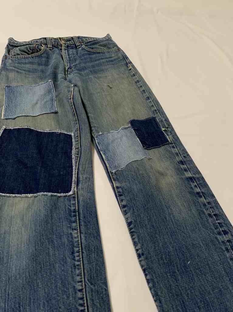 Vintage Denim Pants with Patchwork Repair "Levi's 505 66前期"