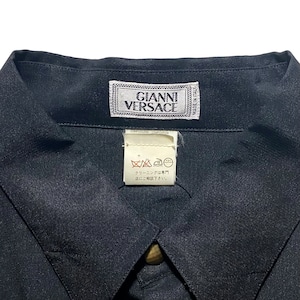 vintage GIANNI VERSACE rayon silk black drape shirt