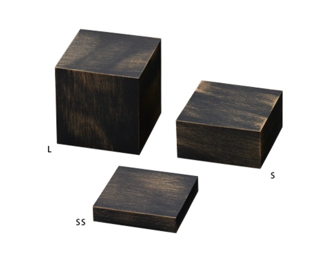 ブロック50㎜Lサイズ木製塗装　アンティーク調ブラック　AR-1643AT-L