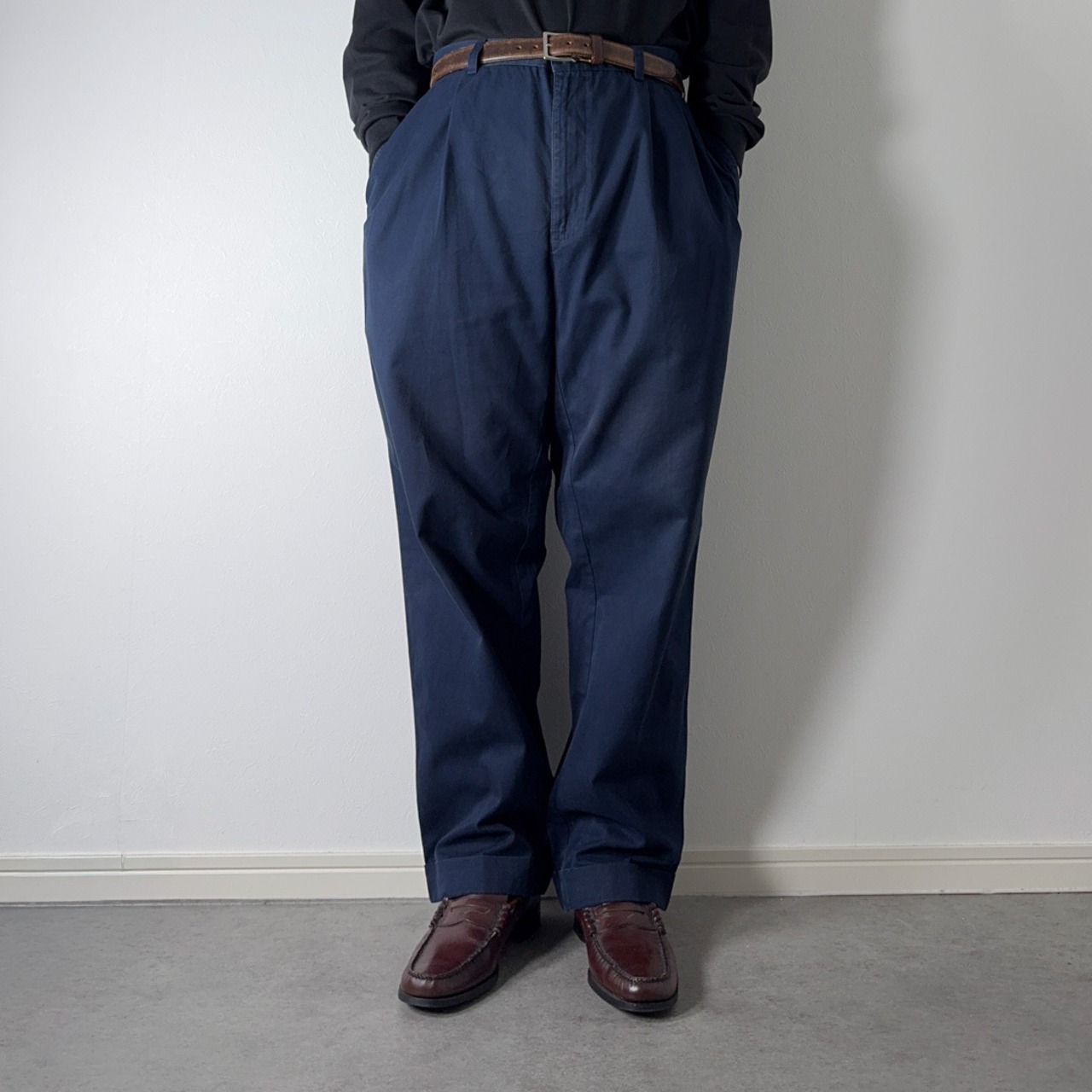 90s Polo by Ralph Lauren POLO CHINO HAMMOND "Lightweight Twill" navy W36L29 古着 - 14