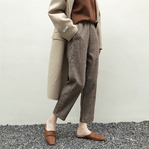 Check tapered pants　201655