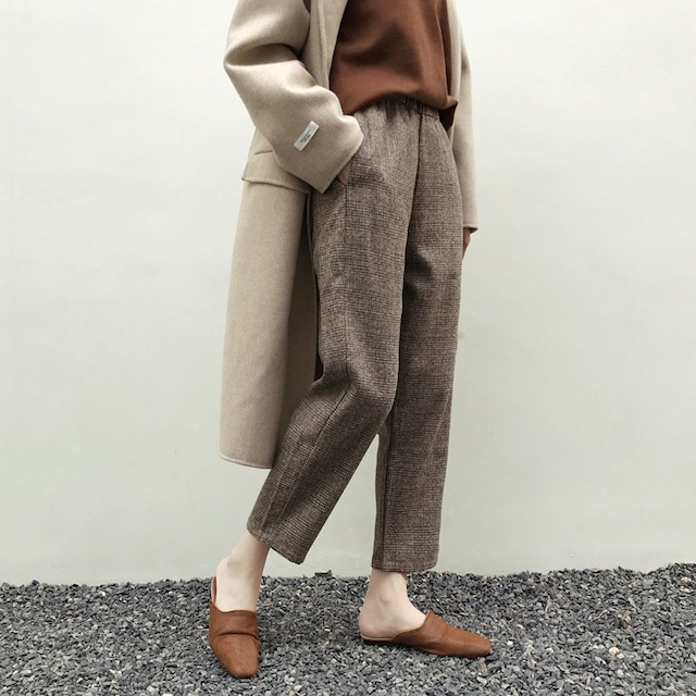 Check tapered pants　201655