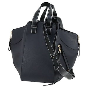 Used LOEWE ロエベ ハンモックバッグ スモール ソフトグレインカーフ ネイビー ゴールド金具 ショルダーバッグ 超美品
