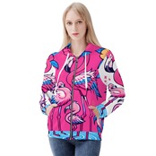 Women's All Over Print Zip Up Hoodie 4637