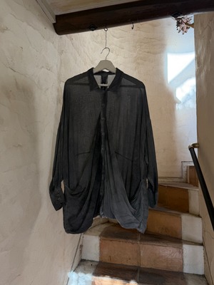SANCTAMUERTE | DRAPED SHEER SHIRT