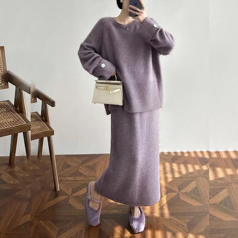 【set】ニットセーター×スカートセット M26885