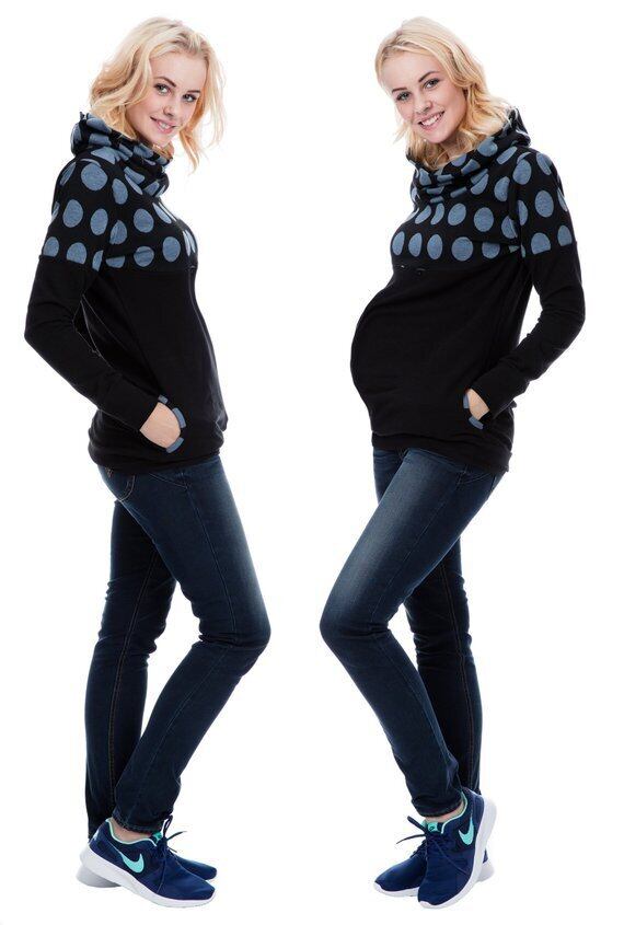 【新作】【送料無料】 袖プリントパッチワーク母乳育児看護ジャンパーカラー女性マタニティセブン expec599226332487