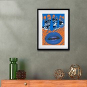 MELT SIGNAL｜ブルーリップと視線が交差するポップアート｜感情と衝動を描いたビビッドな現代アートポスターA4ポスター