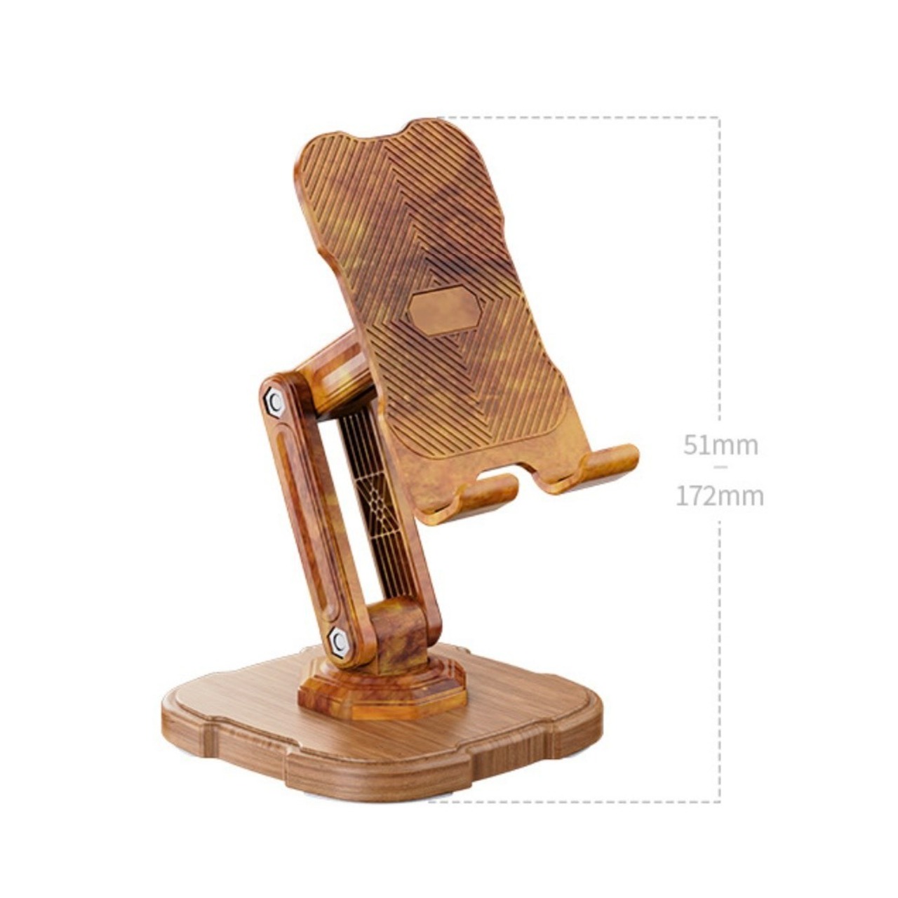 【木製 インテリア スマホ周辺機器】デスクトップ スマホスタンド シンプル ユニバーサルデザイン タブレットスタンド 360度回転可能 おしゃれ 省スペース コンパクト ブラウン