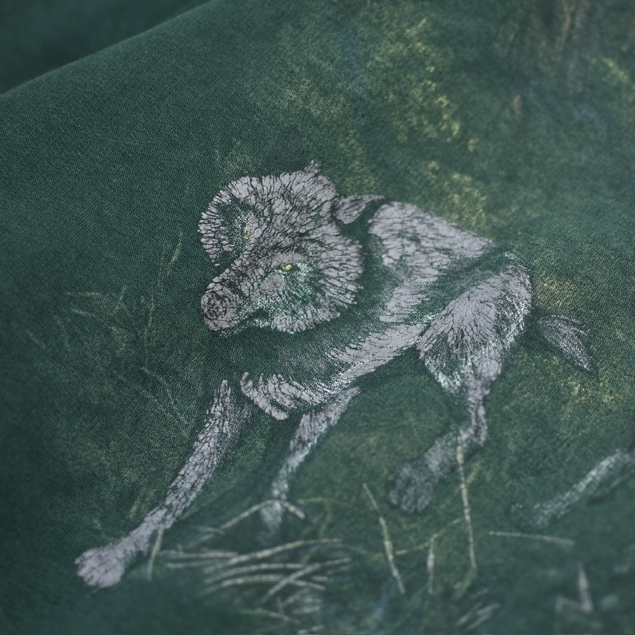 wolf embroidery x print sweat
