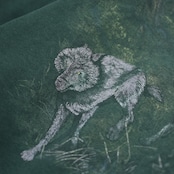 wolf embroidery x print sweat