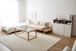 【幅150cm】Monica 2人掛けサイドテーブル付きソファ