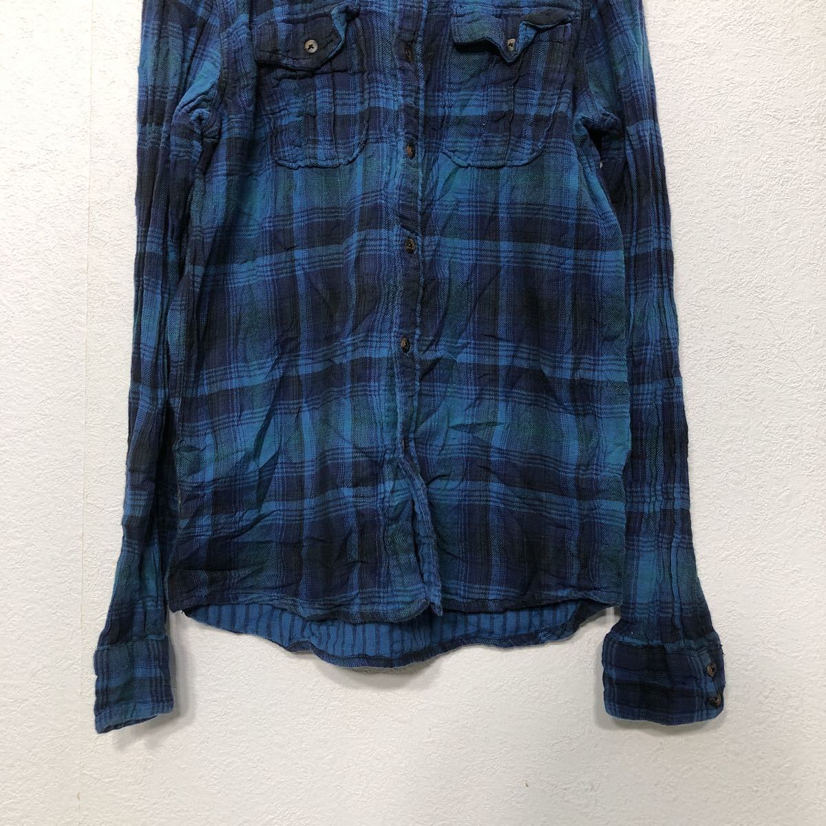 KOTO ネルシャツ Sサイズ チェック 青 ブルー 古着卸 アメリカ仕入れ