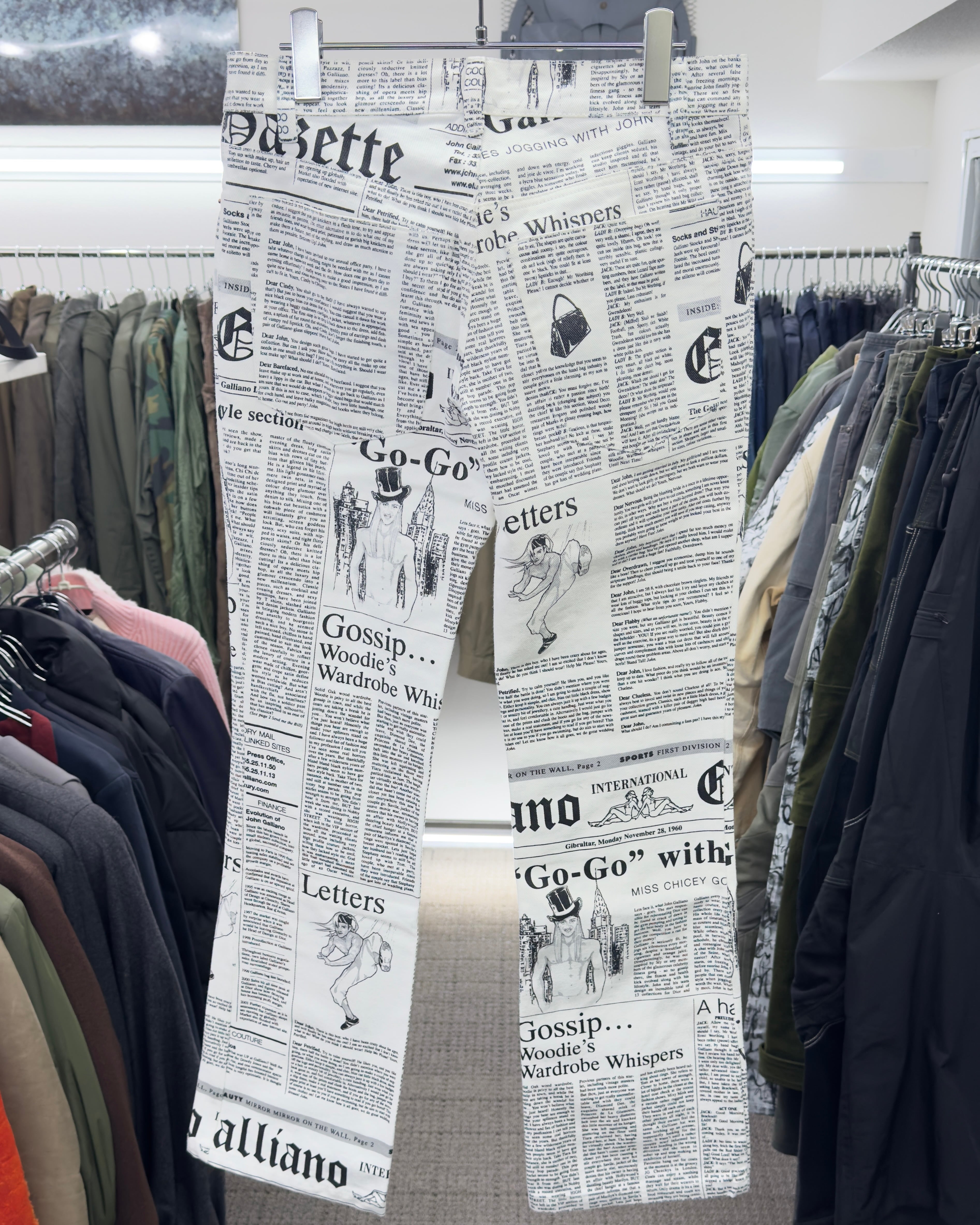2000s JOHN GALLIANO GAZETTE NEWSPAPER JEANS | ZSC