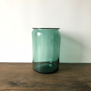 Green glass jar