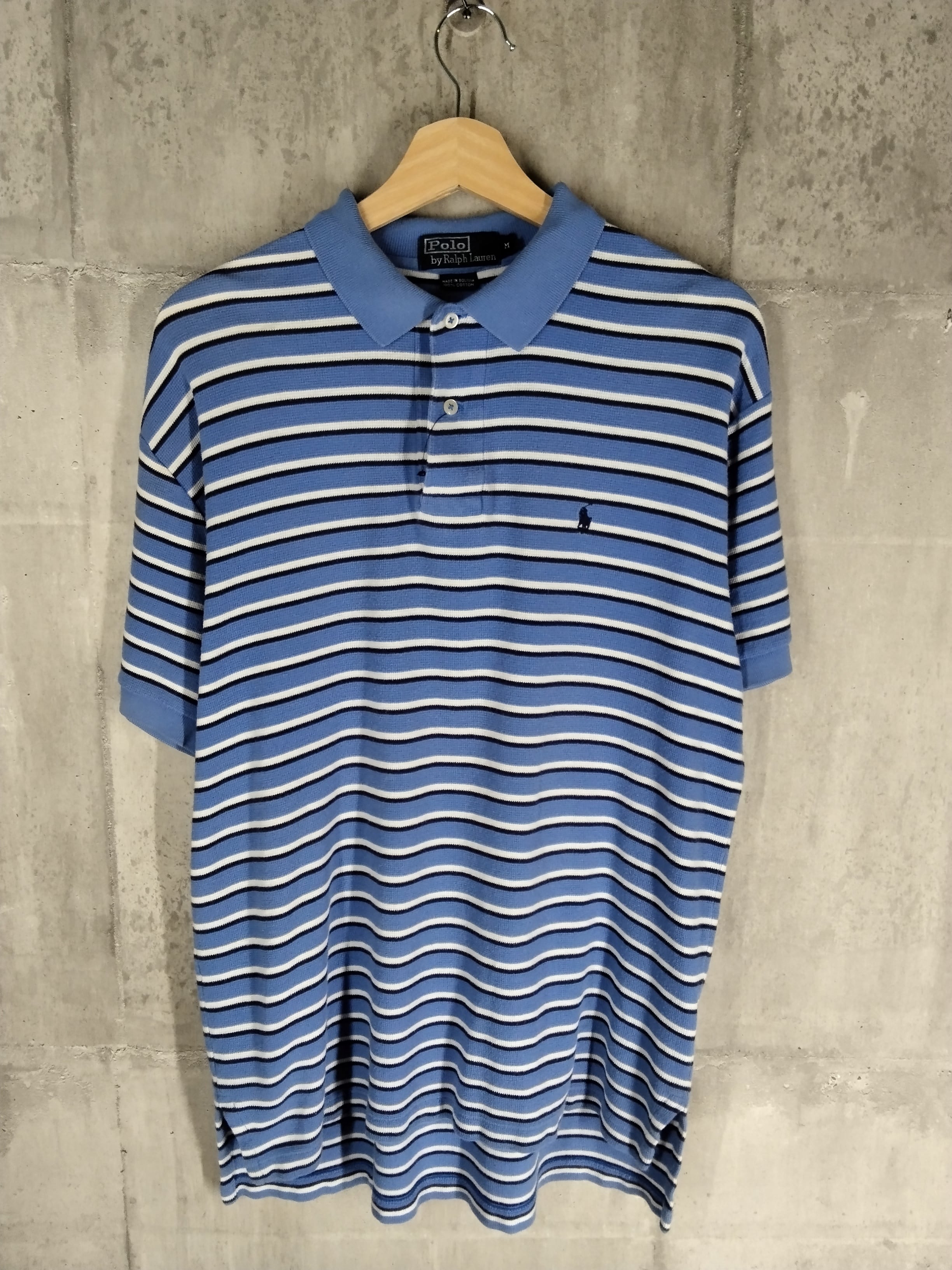 POLO RALFLAUREN ラルフローレン ポロシャツ ボーダー 青 M