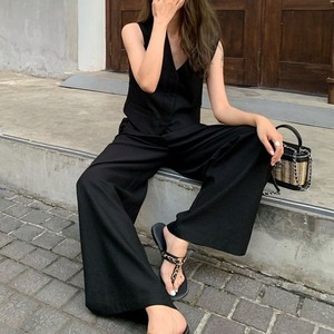 【Set up】Wide Tuck Pants 500676