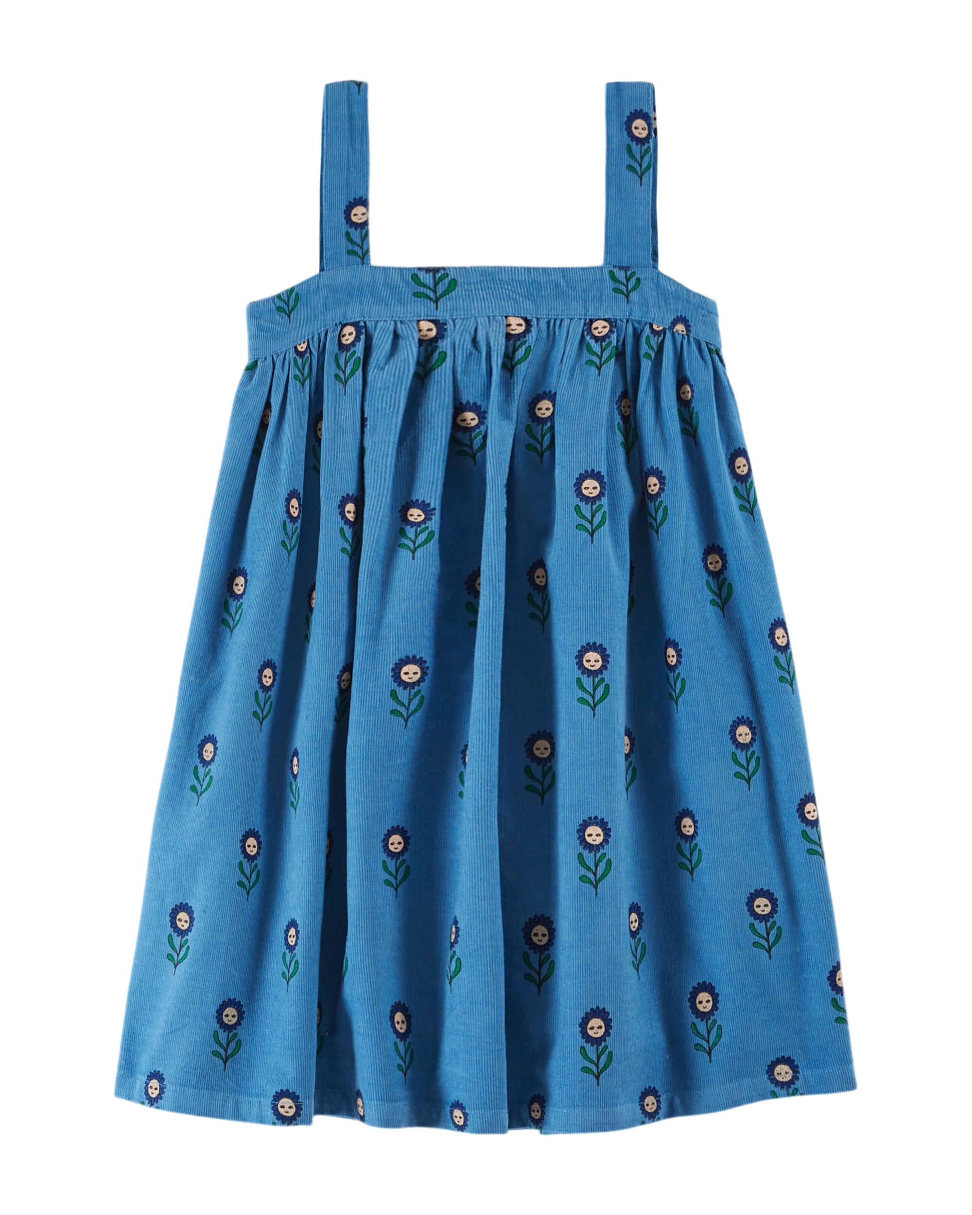 【Emile et Ida】Blue daisy strapless dress