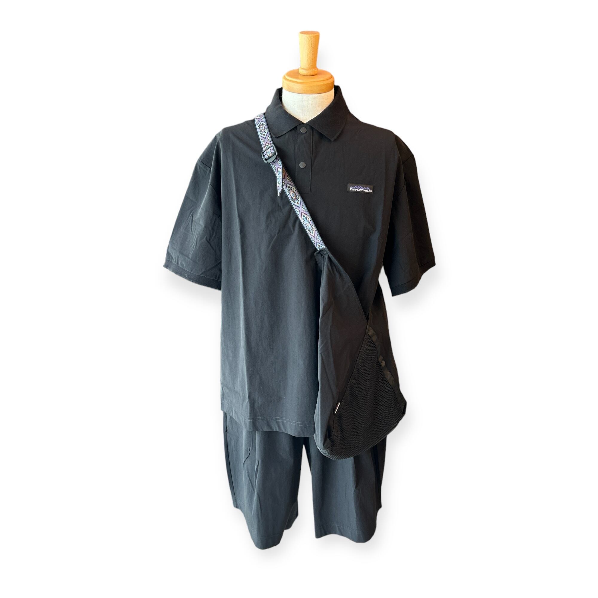〖Men's〗POLO Set Up with Bag -Black〖THOUSAND MILE〗スカートセットアップ サウザンドマイル