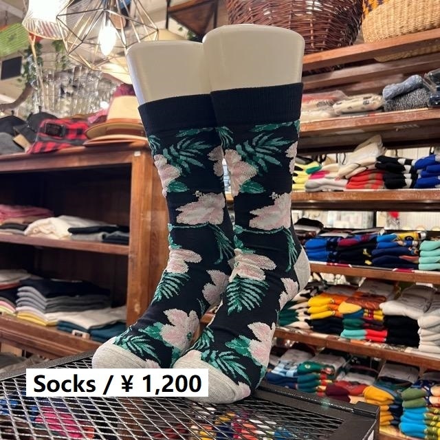 TOPANGA SOCKS Men's　ハイビスカスソックス