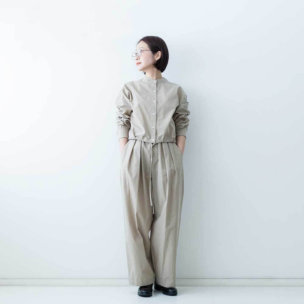 nicholson&nicholson バンドカラ―ショートドロストシャツ