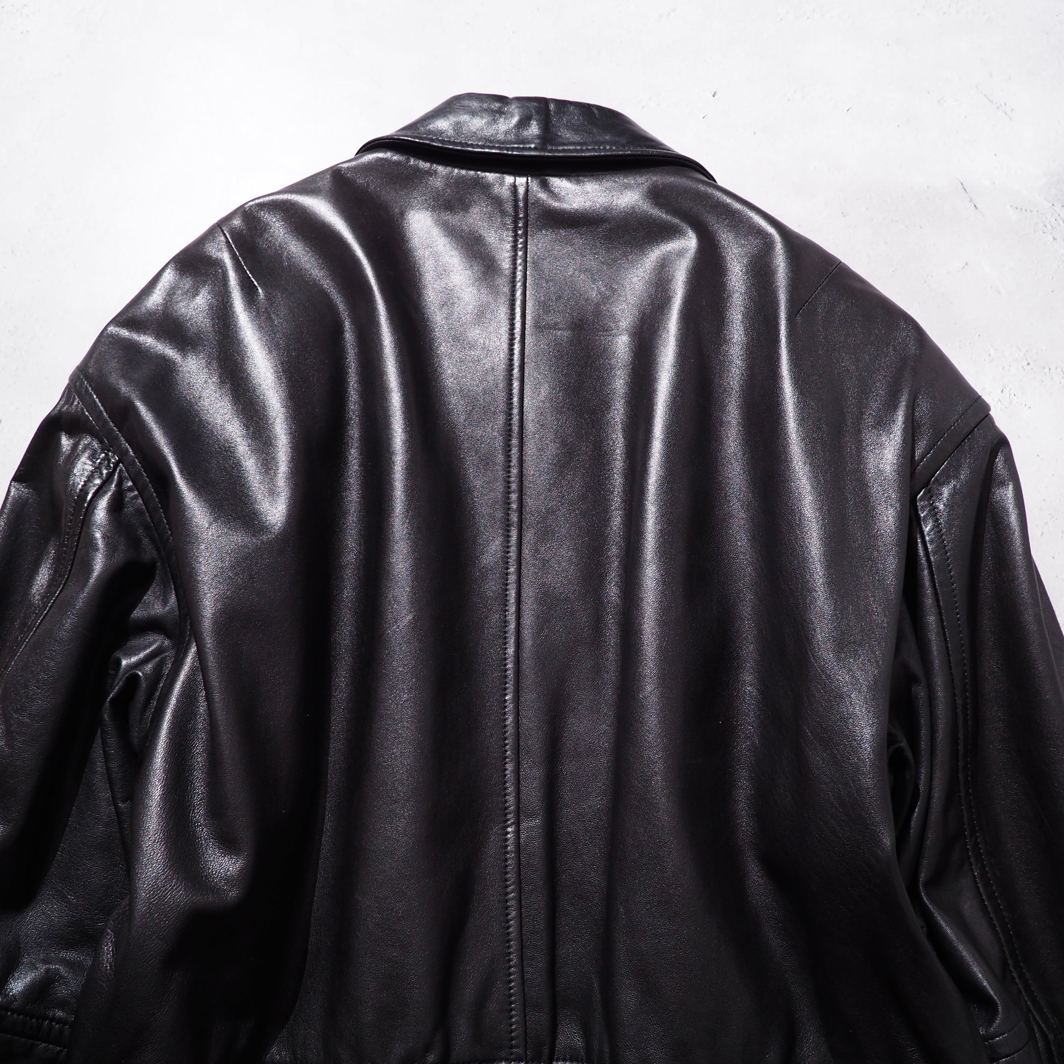 1990s ” 極上 ” Special Black Lamb leather vintage half coat jacket