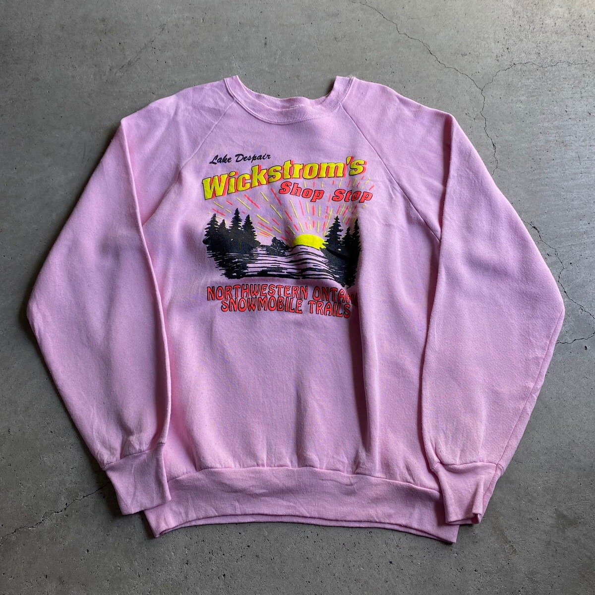 80年代 USA製 SNOWMOBILE Shop stop プリント スウェットシャツ メンズ 