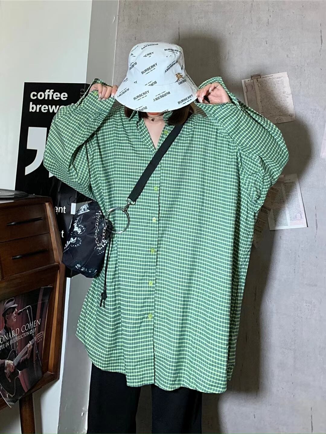 ギンガムチェック　オーバーシャツチュニック　AJ22263-B04