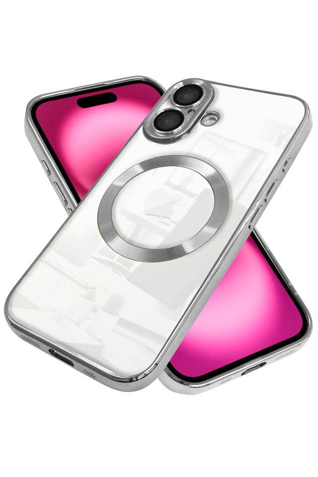 シズカウィルRe iPhone 16 用 ケース MagSafe対応 クリア レンズ保護 ハイブリッド7 1個入り シルバー