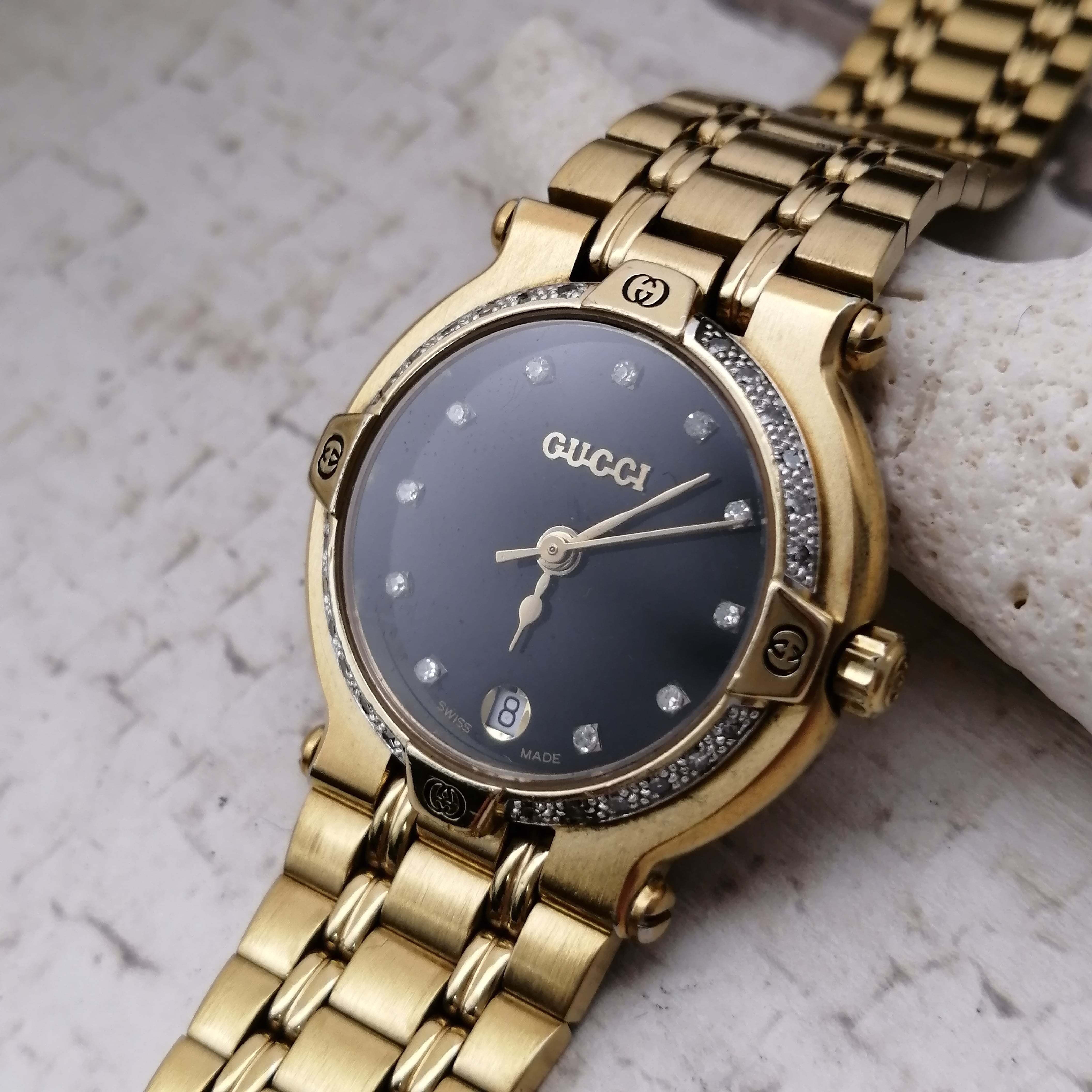 GUCCI✨グッチ　ダイヤ付き ✨動作保証付　ヴィンテージ　レディース　腕時計 | Masaco Vintage （マサコ ヴィンテージ  ）腕時計やアクセサリーのお店 powered by BASE