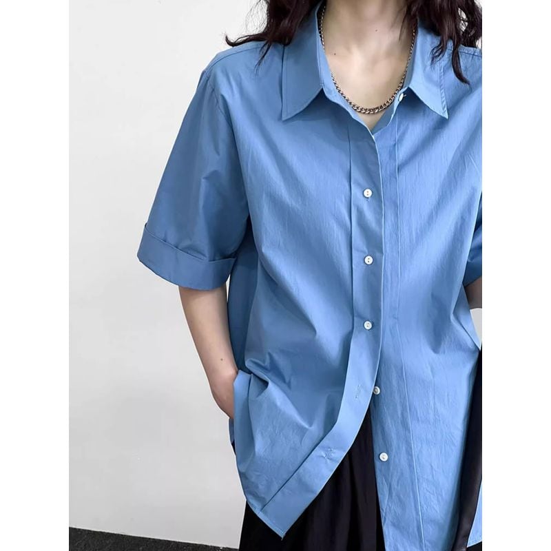 double placket half sleeve shirt 101582