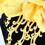 パーティドレス ワンピース ドレス ブラック系 イエロー系 グレイス GRACE 黒 黄色 オレンジ ベロア 発表会 演奏会 ボリューム 花 フラワー パーティー おしゃれ 豪華 レディース 華やか